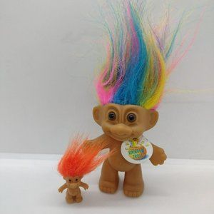 Vintage Troll Dolls Russ mini rainbow with tag